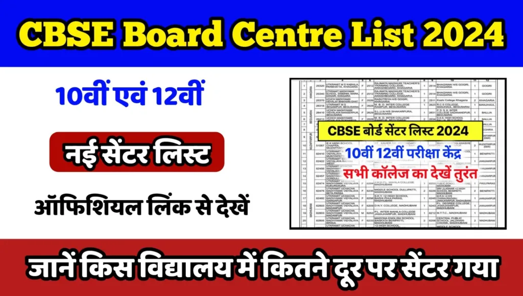 CBSE Board 10th 12th Centre List Jari