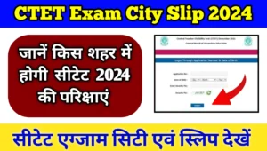 CTET Exam City Intimation Slip 2024