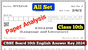 CBSE Board 10th English Answer Key 2024